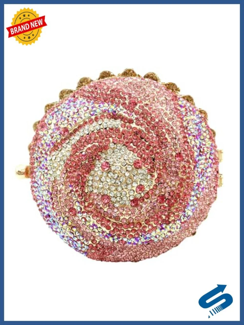 Crystal Cupcake Evening Handbag Crystal Clutch Purse Women's Formal Party Bag